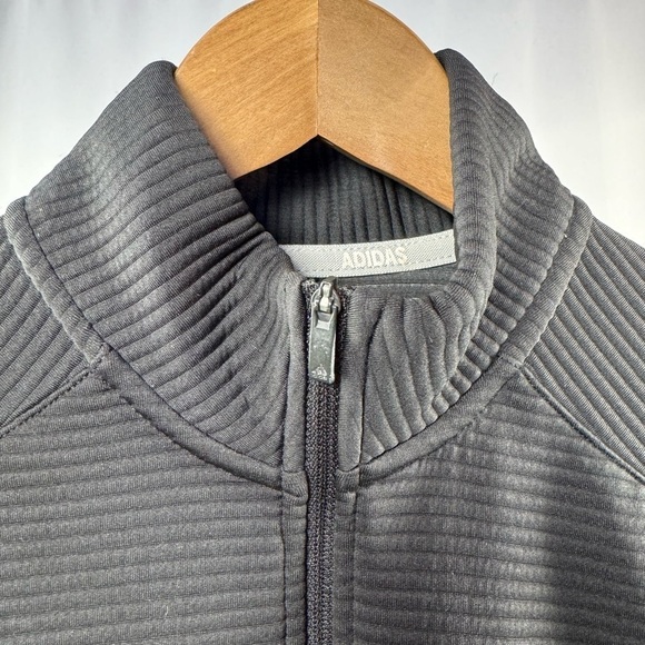 Adidas Golf Thumb Hole‎ Full Zip Textured Jacket in Black Size Small - Picture 3 of 7
